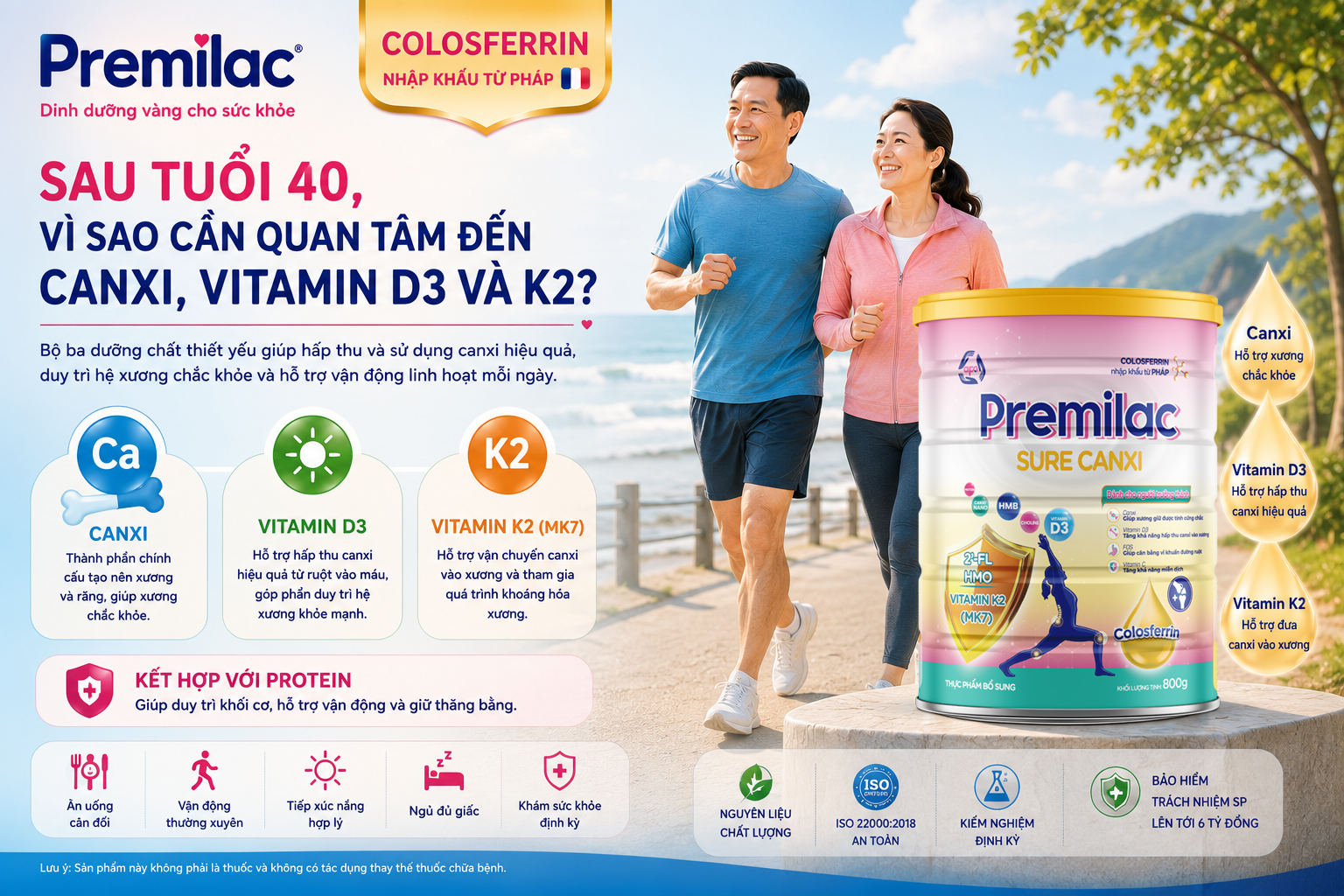 Sau tuổi 40, vì sao cần quan tâm đến Canxi, Vitamin D3 và K2?