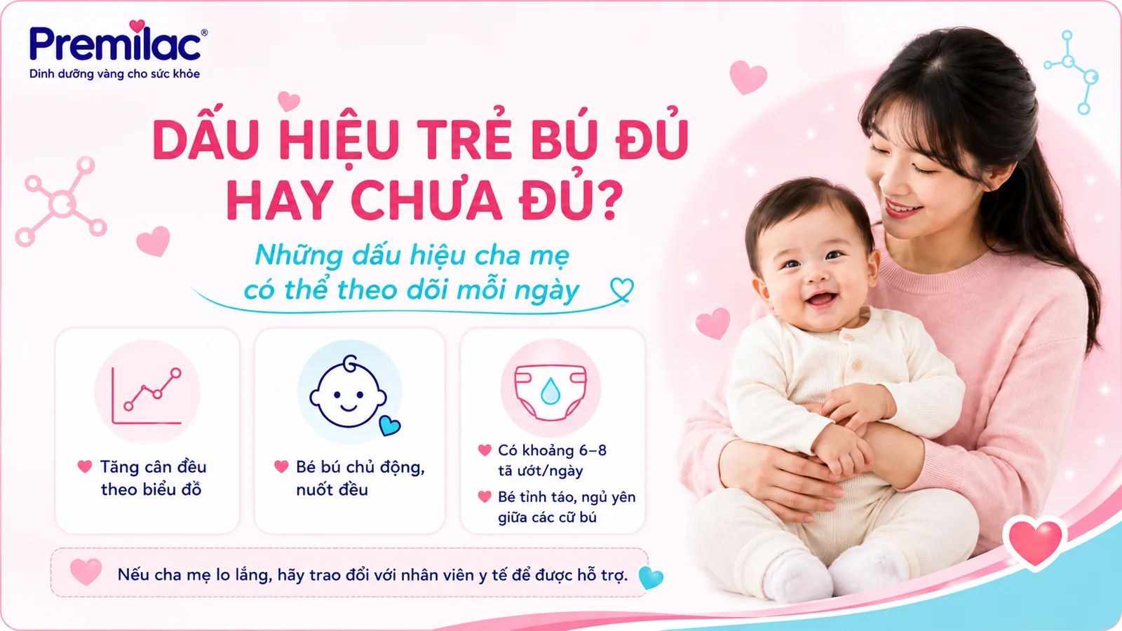 Dấu hiệu trẻ bú đủ hay chưa đủ? Những điều cha mẹ cần biết